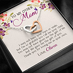 Personalized My Other Mom I May Not Have Your Eyes Or Smile Interlocking Hearts Necklace