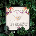 Personalized My Other Mom I May Not Have Your Eyes Or Smile Interlocking Hearts Necklace