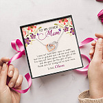 Personalized My Other Mom I May Not Have Your Eyes Or Smile Interlocking Hearts Necklace