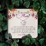 Personalized My Other Mom I May Not Have Your Eyes Or Smile Love Knot Pendant Necklace
