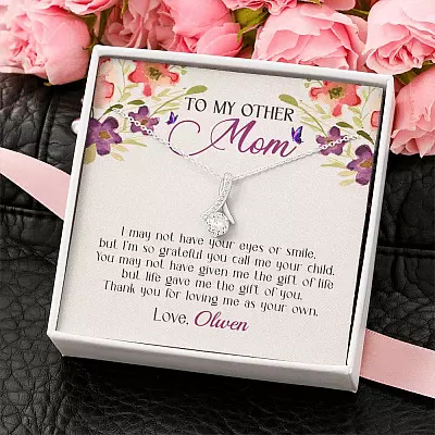 Personalized My Other Mom I May Not Have Your Eyes Or Smile Alluring Beauty Necklace