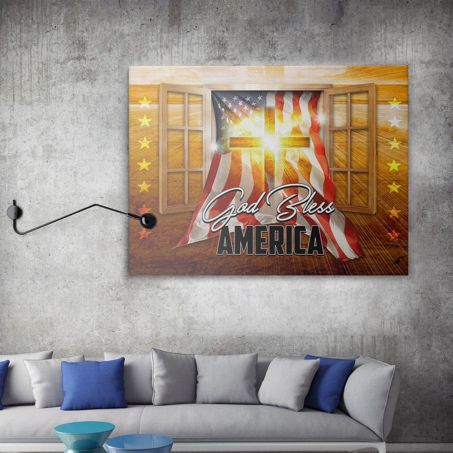 mock up poster with vintage hipster loft interior background, 3D