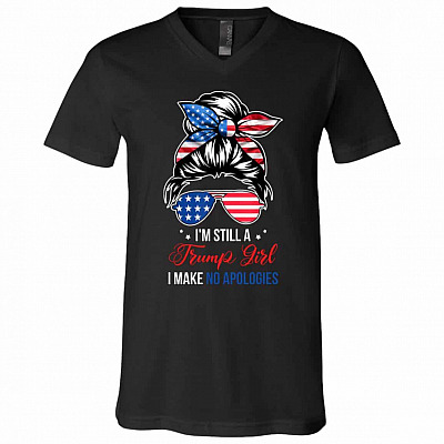 I'm Still A Trump Girl I Make No Ant Shirt, Black, V-Neck T-Shirt