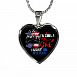I'm Still A Trump Girl I Make No Apologies Luxury Heart Pendant Necklace - Support Trump Gifts