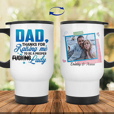 14 oz. White Travel Mug