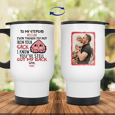 14 oz. White Travel Mug