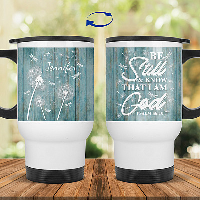 14 oz. White Travel Mug