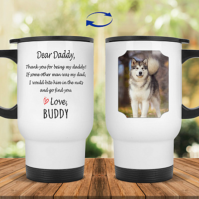 14 oz. White Travel Mug