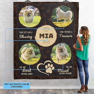 Alternative view of Personalized Photo Memorial Dog Your Life Was a Blessing Your Memory a Treasure Fleece - Mink Sherpa - Woven Blanket