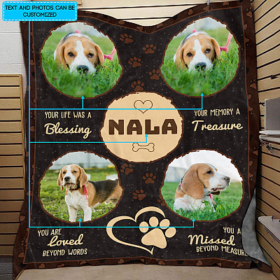 Personalized Photo Memorial Dog Your Life Was a Blessing Your Memory a Treasure Fleece - Mink Sherpa - Woven Blanket