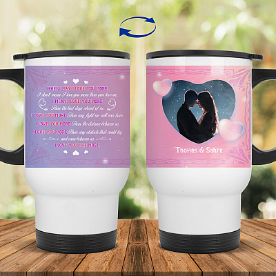 14 oz. White Travel Mug