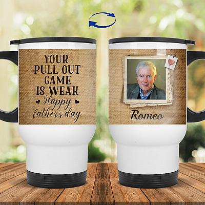 14 oz. White Travel Mug