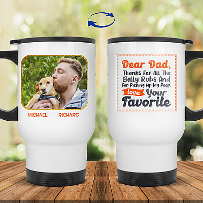 14 oz. White Travel Mug