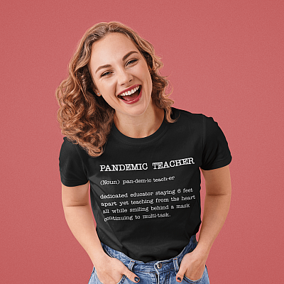 Alternative view of Pandemic Teacher Definition Funny T-shirt - V-neck - Quarantine Teacher Shirt