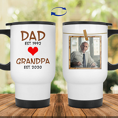 14 oz. White Travel Mug