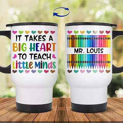 14 oz. White Travel Mug