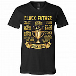 Black Fathers Day Gifts for Dad, Black, V-Neck T-Shirt