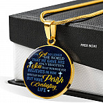 Christian For God So Loved the World That He Gave His Only Begotten Son Circle Pendant Necklace