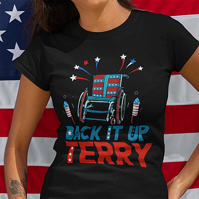 Alternative view of Back It Up Terry Put It In Reverse T-shirt - V-neck Tee - 4th Of July Fireworks Funny T-shirt