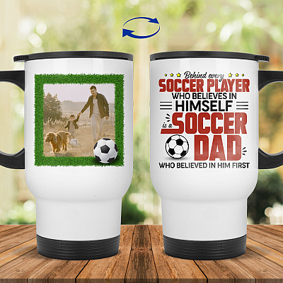 14 oz. White Travel Mug