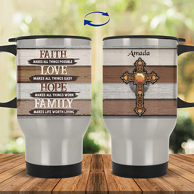 14 oz. Silver Travel Mug