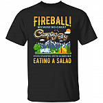 Funny Fireball Camping Story T-Shirt, Black, Unisex T-Shirt