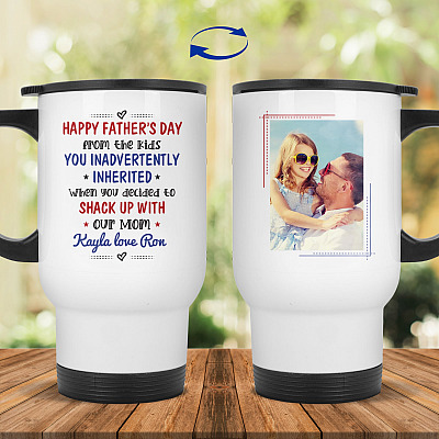 14 oz. White Travel Mug