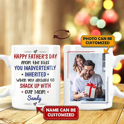 Personalized Custom Photo Happy Father's Day From The Kids You Inadvertently Inherited Stepdad Coffee Mug