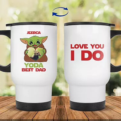 14 oz. White Travel Mug