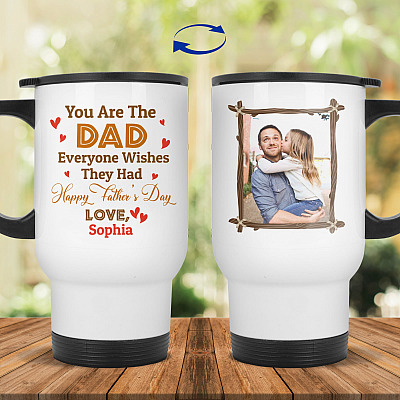 14 oz. White Travel Mug