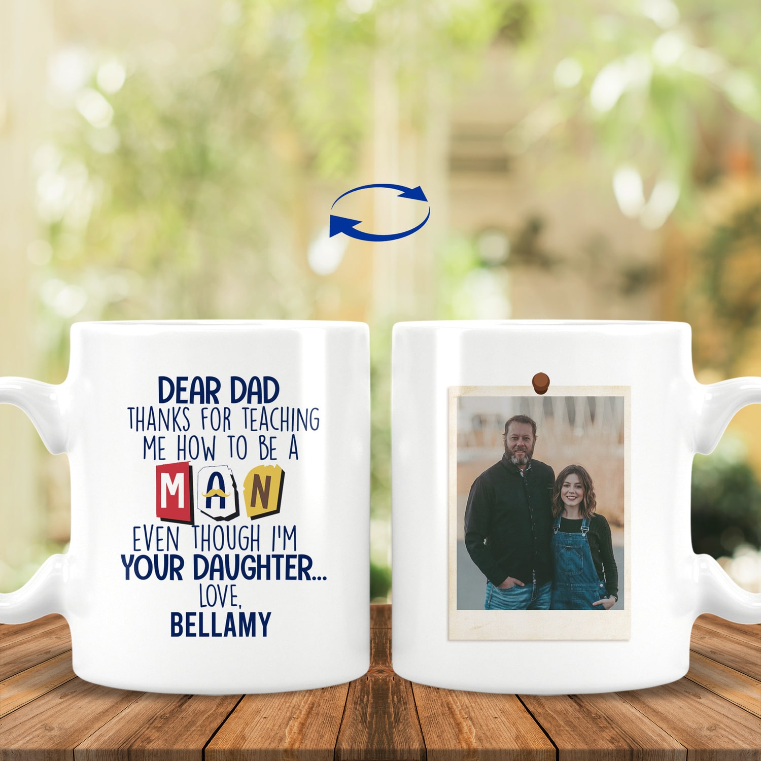 Personalized Dear Dad Thanks, White, 11 oz. White Mug