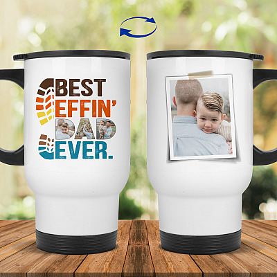 14 oz. White Travel Mug