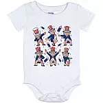 Uncle Sam Dancing Baby Onesie, White, Baby Onesie - 12 Month
