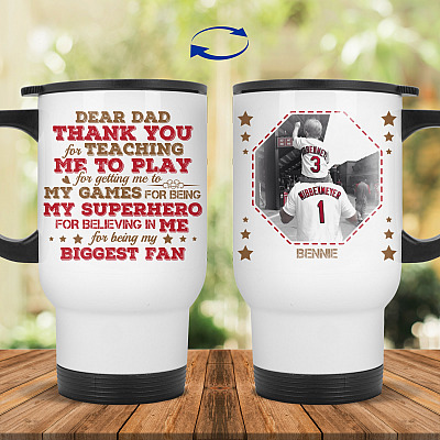 14 oz. White Travel Mug