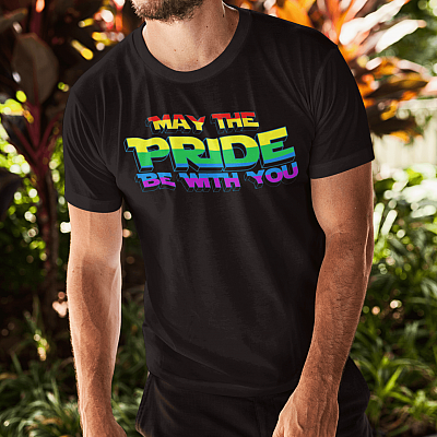 Alternative view of LGBTQ May The Pride Be With You LGBT Flag T-shirt - V-neck - Gay Pride Shirt