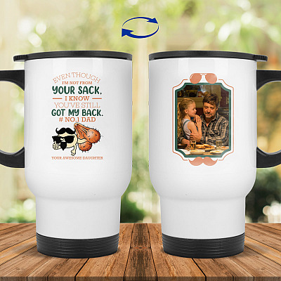 14 oz. White Travel Mug