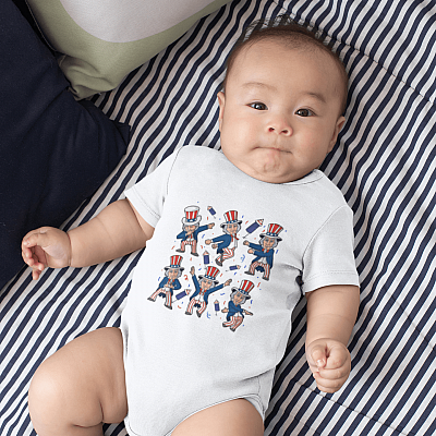 Alternative view of Uncle Sam Dancing Baby Onesie - Baby Infant Bodysuit