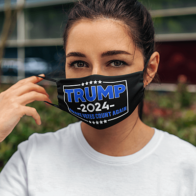 Alternative view of Pro Trump Gift Trump 2024 Make Votes Count Again Washable Reusable Face Mask