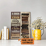 Personalized A Book Is Not Just A Book It Is Sanity It Is Happiness Wrapped Framed Canvas Prints - Unframed Poster