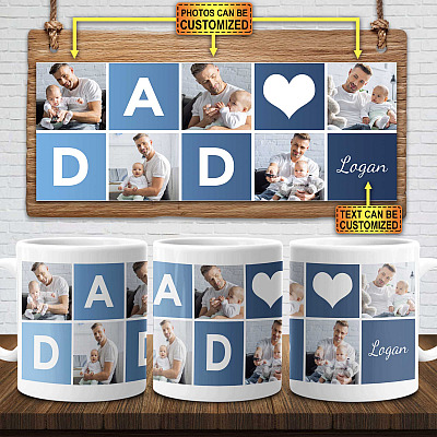 Personalized Photo Dad Ceramic Coffee Mug - Beer Stein - Father's Day Photo Gift