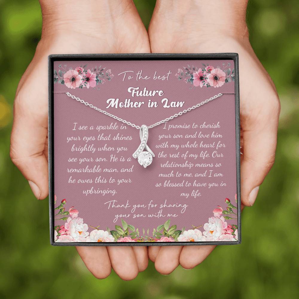 To the Best Future Mother in Law Thank You for Sharing Your Son with Me Alluring Pendant Necklace