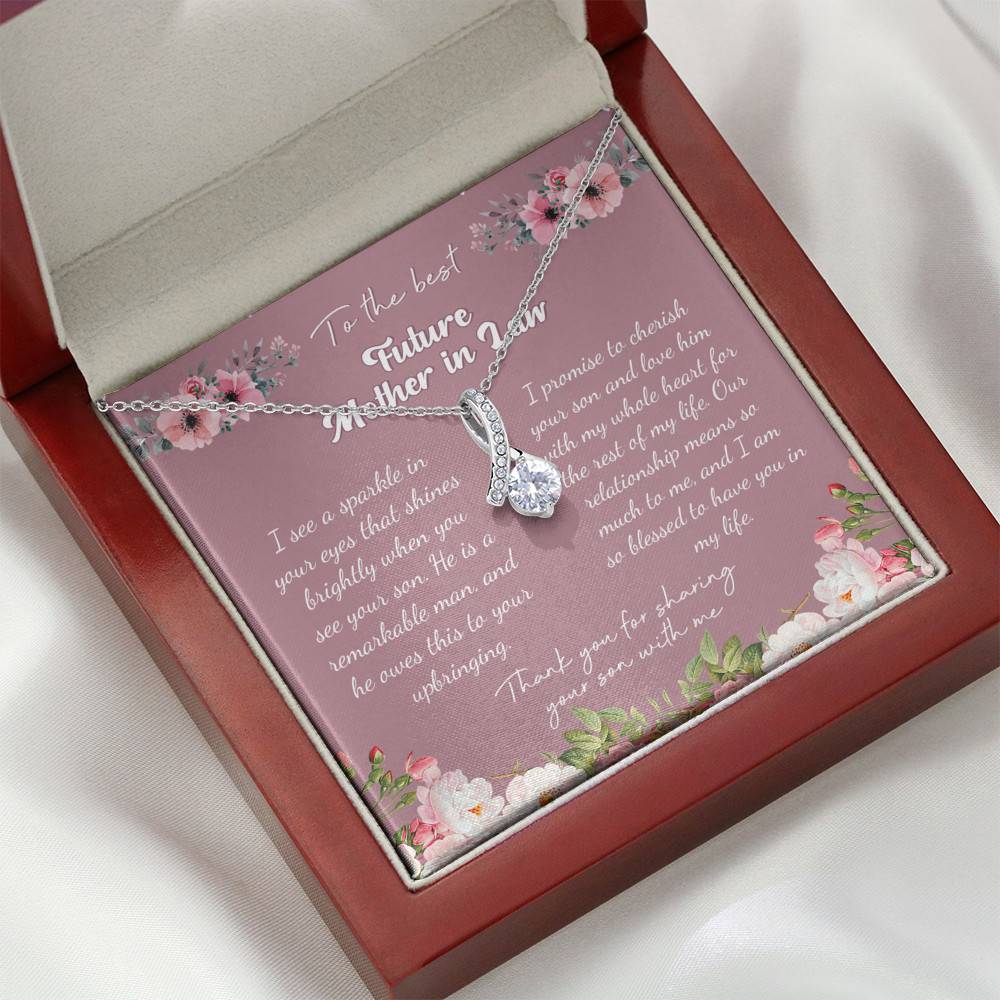 To the Best Future Mother in Law Thank You for Sharing Your Son with Me Alluring Pendant Necklace