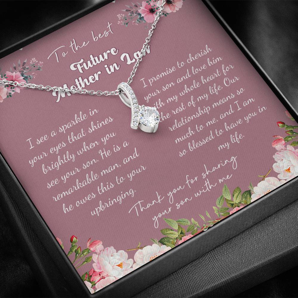 To the Best Future Mother in Law Thank You for Sharing Your Son with Me Alluring Pendant Necklace