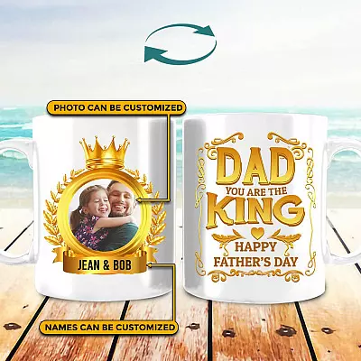 Personalized Photo Dad You Are The King Happy Father's Day Ceramic Coffee Mug - Color Changing Mug