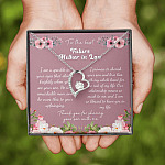 To the Best Future Mother in Law Thank You for Sharing Your Son with Me Forever Love Pendant Necklace