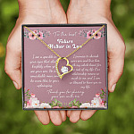 To the Best Future Mother in Law Thank You for Sharing Your Son with Me Forever Love Pendant Necklace