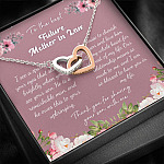 To the Best Future Mother in Law Thank You for Sharing Your Son with Me Interlocking Hearts Pendant Necklace