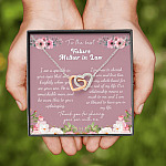 To the Best Future Mother in Law Thank You for Sharing Your Son with Me Interlocking Hearts Pendant Necklace