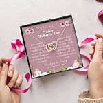 To the Best Future Mother in Law Thank You for Sharing Your Son with Me Interlocking Hearts Pendant Necklace