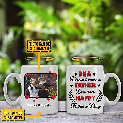 Alternative view of Personalized Custom Photo DNA Doesn't Make You A Father Love Does Step Dad Coffee Mug